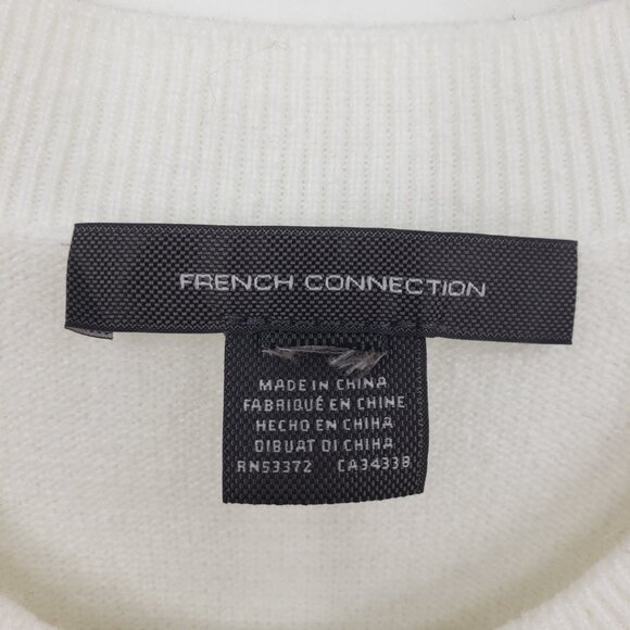 French Connection Color Block Striped Sweater Womens Relaxed Fit Crew Pink Gray - Picture 6 of 7